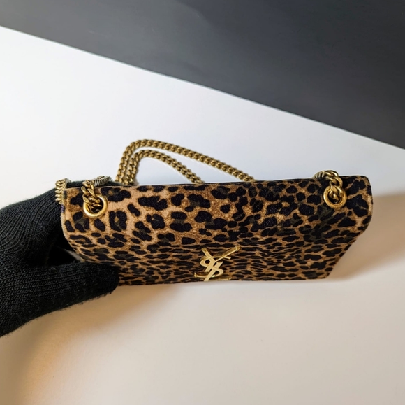 ✨️💎authentic YSL Yves Saint Laurent leopard velvet monogram kate chain - Picture 10 of 16